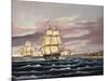 The U.S. Frigate United States and the Captured H. B. M. Frigate Macedonian Off Sandy Hook-Thomas Chambers-Mounted Giclee Print