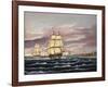 The U.S. Frigate United States and the Captured H. B. M. Frigate Macedonian Off Sandy Hook-Thomas Chambers-Framed Giclee Print