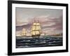 The U.S. Frigate United States and the Captured H. B. M. Frigate Macedonian Off Sandy Hook-Thomas Chambers-Framed Giclee Print