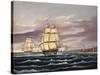 The U.S. Frigate United States and the Captured H. B. M. Frigate Macedonian Off Sandy Hook-Thomas Chambers-Stretched Canvas