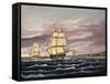 The U.S. Frigate United States and the Captured H. B. M. Frigate Macedonian Off Sandy Hook-Thomas Chambers-Framed Stretched Canvas