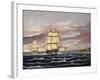 The U.S. Frigate United States and the Captured H. B. M. Frigate Macedonian Off Sandy Hook-Thomas Chambers-Framed Giclee Print