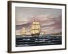 The U.S. Frigate United States and the Captured H. B. M. Frigate Macedonian Off Sandy Hook-Thomas Chambers-Framed Giclee Print