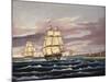 The U.S. Frigate United States and the Captured H. B. M. Frigate Macedonian Off Sandy Hook-Thomas Chambers-Mounted Giclee Print