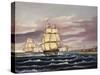 The U.S. Frigate United States and the Captured H. B. M. Frigate Macedonian Off Sandy Hook-Thomas Chambers-Stretched Canvas