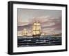 The U.S. Frigate United States and the Captured H. B. M. Frigate Macedonian Off Sandy Hook-Thomas Chambers-Framed Giclee Print