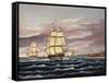 The U.S. Frigate United States and the Captured H. B. M. Frigate Macedonian Off Sandy Hook-Thomas Chambers-Framed Stretched Canvas