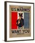 The U.S. Marines Want You, circa 1917-Charles Buckles Falls-Framed Art Print