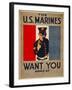 The U.S. Marines Want You, circa 1917-Charles Buckles Falls-Framed Art Print