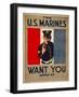 The U.S. Marines Want You, circa 1917-Charles Buckles Falls-Framed Art Print