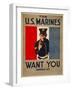 The U.S. Marines Want You, circa 1917-Charles Buckles Falls-Framed Art Print