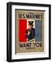The U.S. Marines Want You, circa 1917-Charles Buckles Falls-Framed Art Print