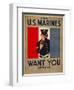 The U.S. Marines Want You, circa 1917-Charles Buckles Falls-Framed Art Print