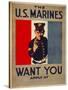 The U.S. Marines Want You, circa 1917-Charles Buckles Falls-Stretched Canvas