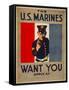 The U.S. Marines Want You, circa 1917-Charles Buckles Falls-Framed Stretched Canvas