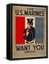 The U.S. Marines Want You, circa 1917-Charles Buckles Falls-Framed Stretched Canvas