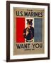 The U.S. Marines Want You, circa 1917-Charles Buckles Falls-Framed Art Print