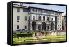 The Uffizi, Arno River, UNESCO World Heritage Site, Florence (Firenze), Tuscany, Italy, Europe-Nico Tondini-Framed Stretched Canvas