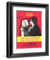The Umbrellas of Cherbourg, French Movie Poster, 1964-null-Framed Art Print
