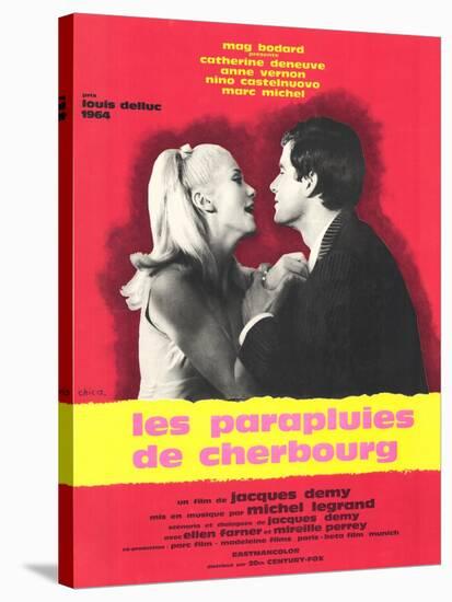 The Umbrellas of Cherbourg, French Movie Poster, 1964-null-Stretched Canvas