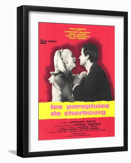 The Umbrellas of Cherbourg, French Movie Poster, 1964-null-Framed Art Print