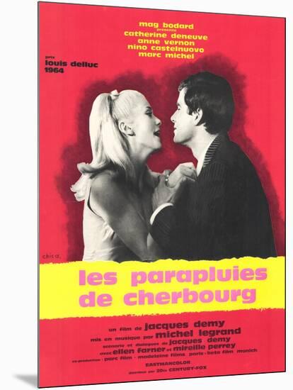 The Umbrellas of Cherbourg, French Movie Poster, 1964-null-Mounted Art Print