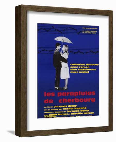 The Umbrellas of Cherbourg, French Movie Poster, 1964-null-Framed Art Print