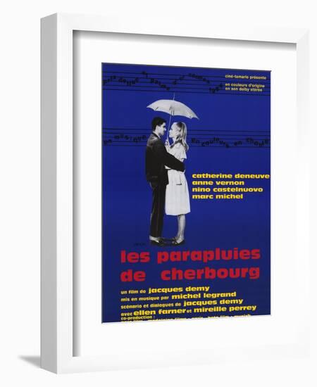 The Umbrellas of Cherbourg, French Movie Poster, 1964-null-Framed Art Print