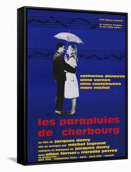 The Umbrellas of Cherbourg, French Movie Poster, 1964-null-Framed Stretched Canvas