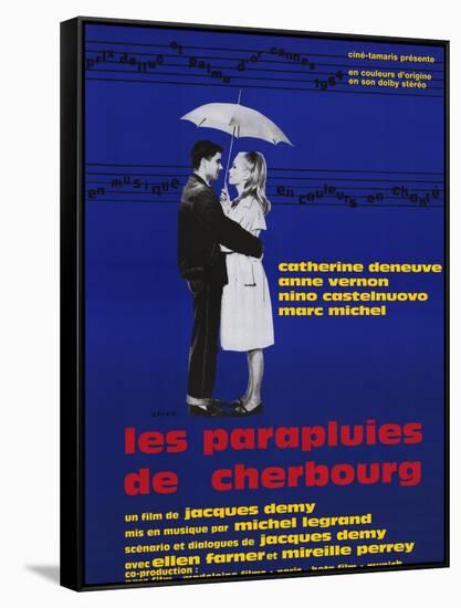 The Umbrellas of Cherbourg, French Movie Poster, 1964-null-Framed Stretched Canvas