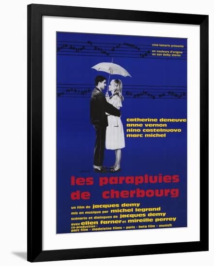 The Umbrellas of Cherbourg, French Movie Poster, 1964-null-Framed Art Print