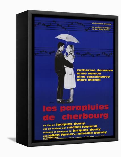 The Umbrellas of Cherbourg, French Movie Poster, 1964-null-Framed Stretched Canvas