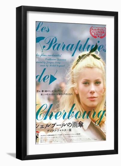 The Umbrellas of Cherbourg, Japanese Movie Poster, 1964-null-Framed Art Print