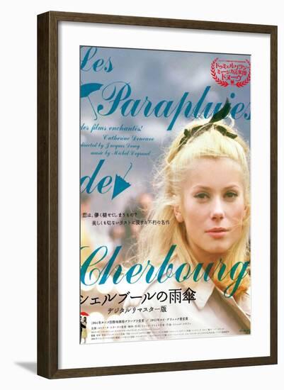 The Umbrellas of Cherbourg, Japanese Movie Poster, 1964-null-Framed Art Print