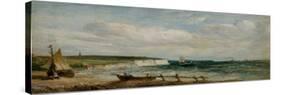 The Undercliff, Isle of Wight, 1866 (Oil on Paper & Panel)-Alfred Vickers-Stretched Canvas