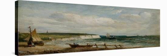 The Undercliff, Isle of Wight, 1866 (Oil on Paper & Panel)-Alfred Vickers-Stretched Canvas