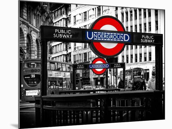 The Underground Signs - Subway Station Sign - City of London - UK - England - United Kingdom-Philippe Hugonnard-Mounted Photographic Print