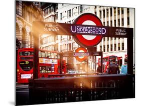 The Underground Signs - Subway Station Sign - City of London - UK - England - United Kingdom-Philippe Hugonnard-Mounted Photographic Print