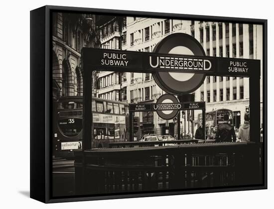 The Underground Signs - Subway Station Sign - City of London - UK - England - United Kingdom-Philippe Hugonnard-Framed Stretched Canvas