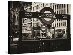 The Underground Signs - Subway Station Sign - City of London - UK - England - United Kingdom-Philippe Hugonnard-Stretched Canvas