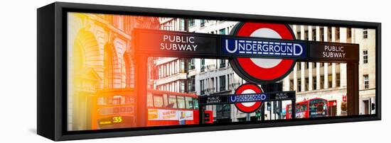 The Underground Signs - Subway Station Sign - City of London - UK - England - United Kingdom-Philippe Hugonnard-Framed Stretched Canvas