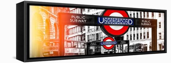 The Underground Signs - Subway Station Sign - City of London - UK - England - United Kingdom-Philippe Hugonnard-Framed Stretched Canvas