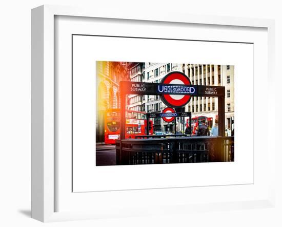 The Underground Signs - Subway Station Sign - City of London - UK - England - United Kingdom-Philippe Hugonnard-Framed Art Print