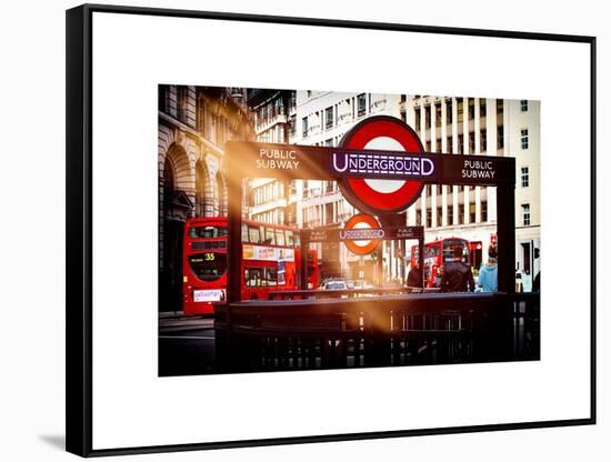 The Underground Signs - Subway Station Sign - City of London - UK - England - United Kingdom-Philippe Hugonnard-Framed Stretched Canvas