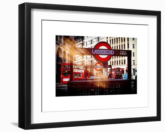 The Underground Signs - Subway Station Sign - City of London - UK - England - United Kingdom-Philippe Hugonnard-Framed Art Print