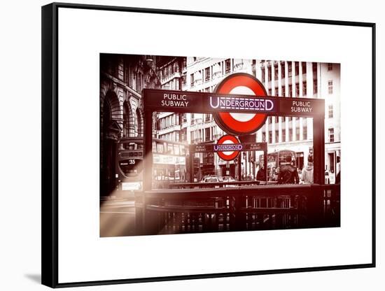 The Underground Signs - Subway Station Sign - City of London - UK - England - United Kingdom-Philippe Hugonnard-Framed Stretched Canvas