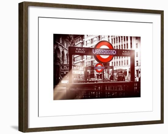 The Underground Signs - Subway Station Sign - City of London - UK - England - United Kingdom-Philippe Hugonnard-Framed Art Print