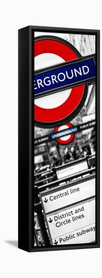 The Underground - Subway Station Sign - London - UK - England - United Kingdom - Door Poster-Philippe Hugonnard-Framed Stretched Canvas