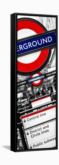 The Underground - Subway Station Sign - London - UK - England - United Kingdom - Door Poster-Philippe Hugonnard-Framed Stretched Canvas