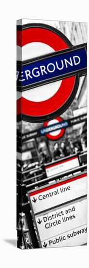 The Underground - Subway Station Sign - London - UK - England - United Kingdom - Door Poster-Philippe Hugonnard-Stretched Canvas